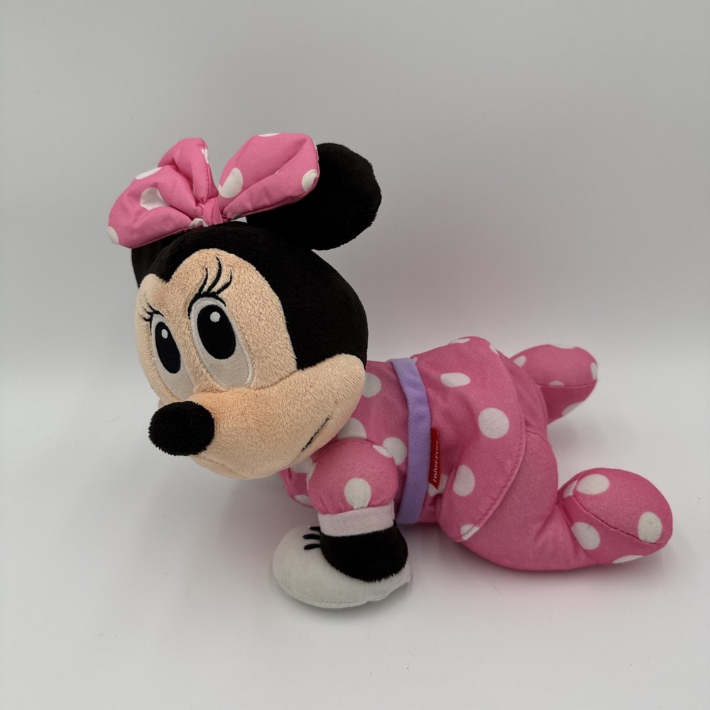 Fisher Price Touch N Crawl Baby Minnie Mouse Pink Crawls Talks Works Toddler VTG